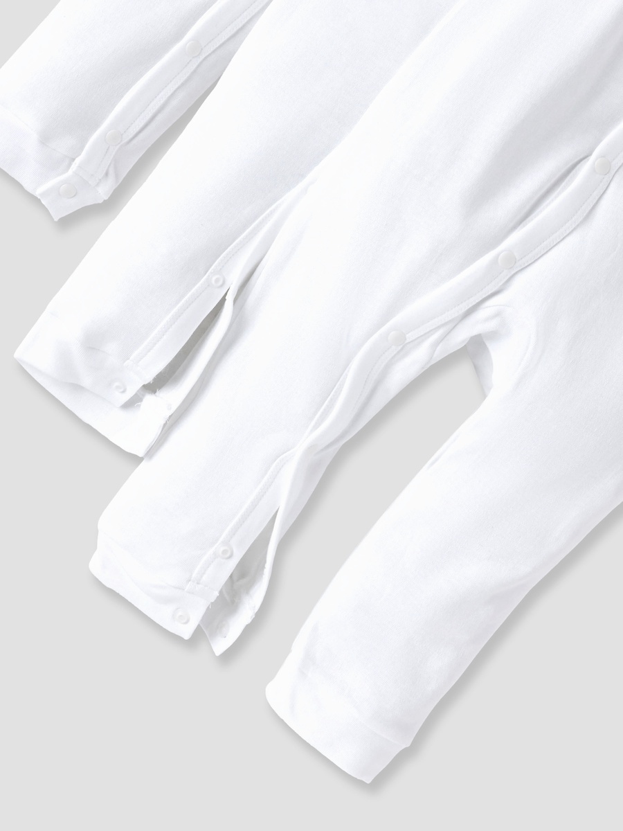 Love Earth Solid Sleepsuit with Long Sleeves - Set of 3