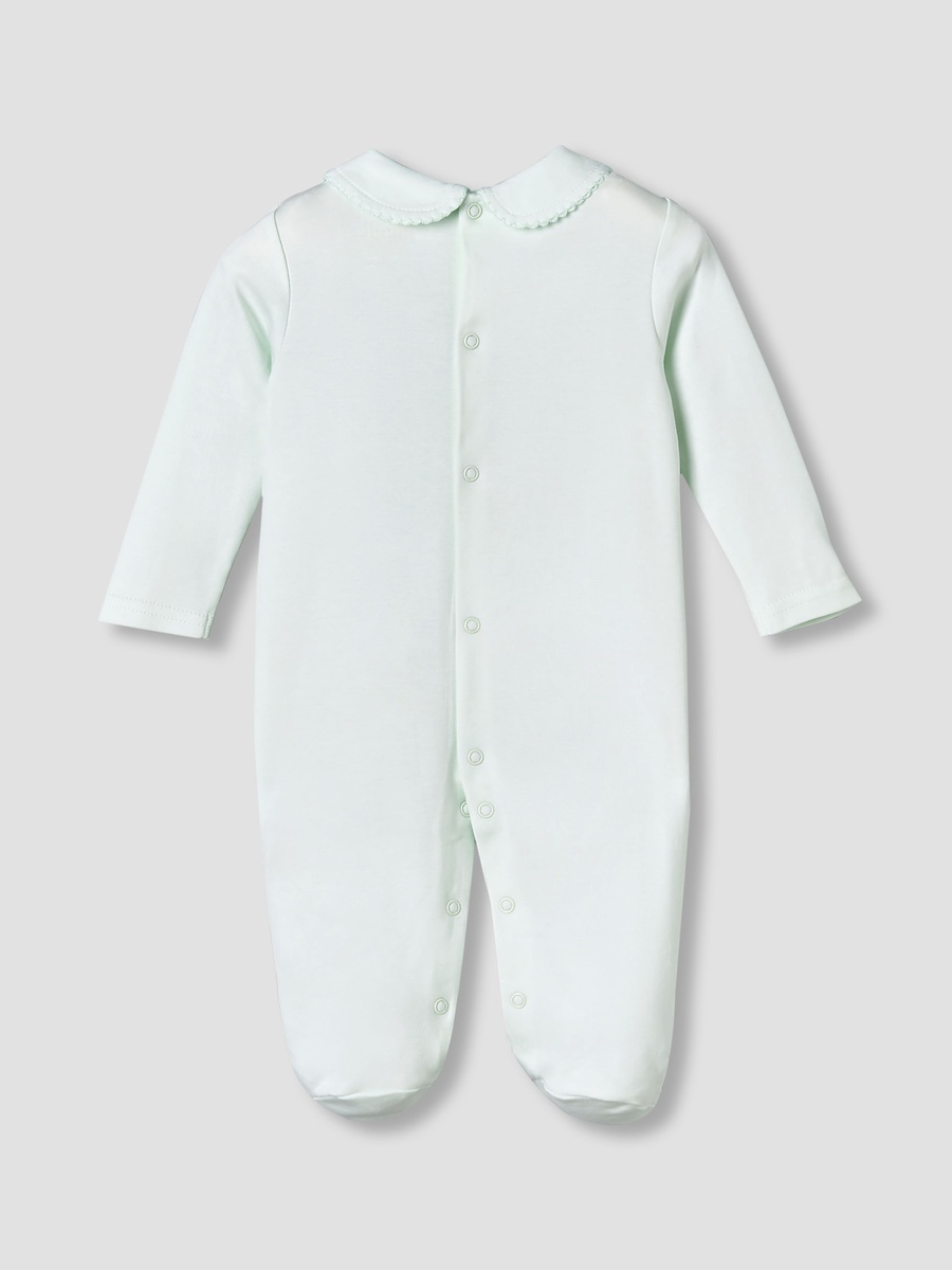 Cotton Collared Long Sleeves Sleepsuit with Snap Button Closure