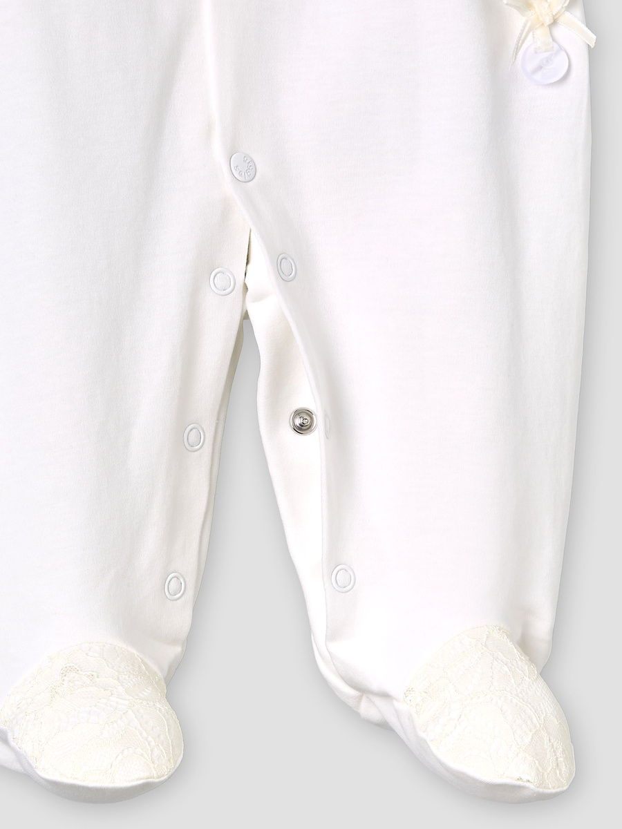 Peter Pan Collar Long Sleeves Sleepsuit with Lace Bolero Jacket Detail