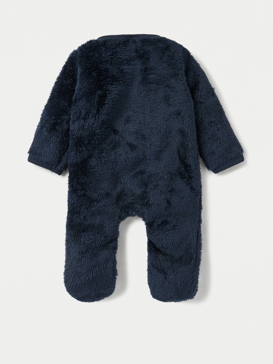 Plush Closed Feet Sleepsuit with Long Sleeves
