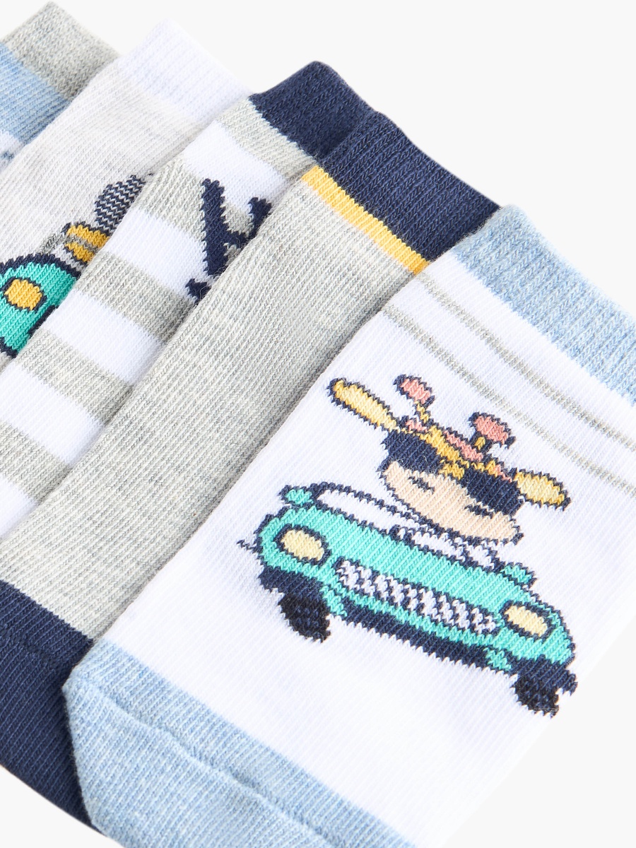 Printed Ankle Length Socks - Set of 5