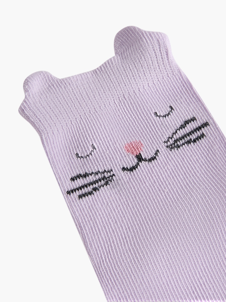 Animal Face Print Ankle Length Socks - Set of 7