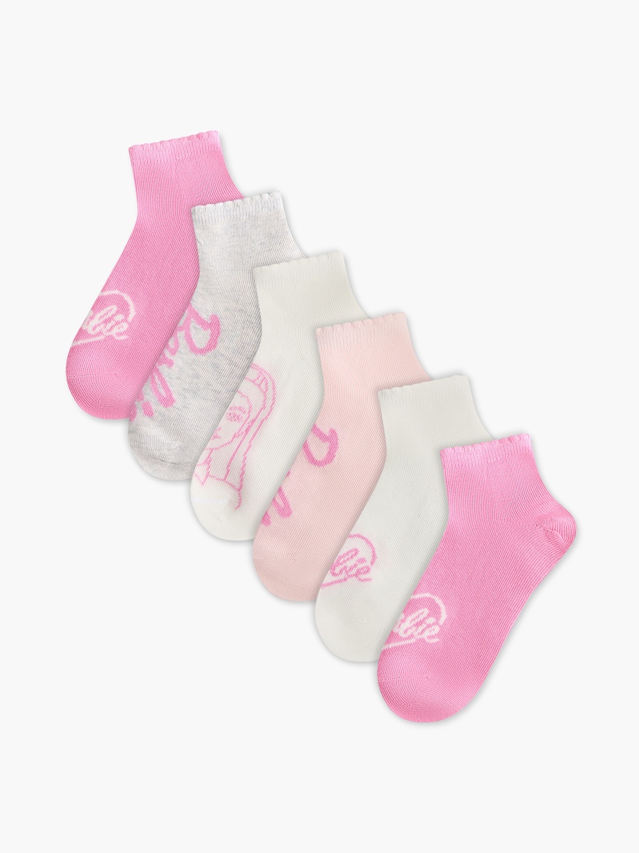 Barbie Print Ankle Length Socks - Set of 6