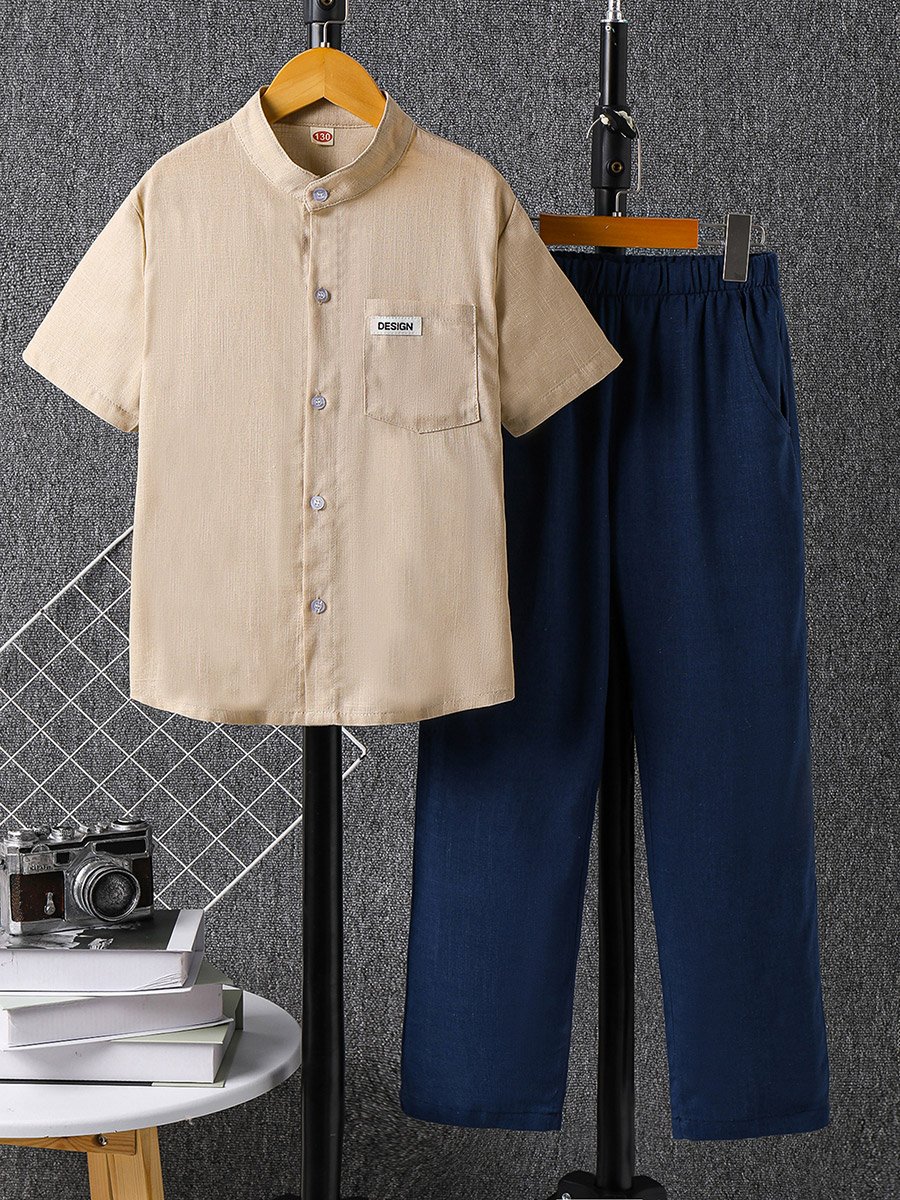 Boys Short Sleeve Shirt and Pants Set