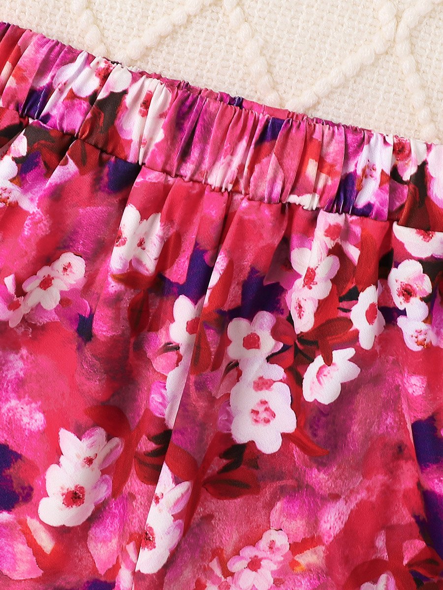 Girls All Over Print Sleeveless Top and Pants Set
