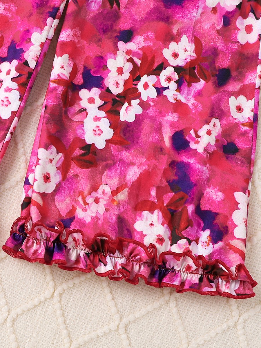 Girls All Over Print Sleeveless Top and Pants Set