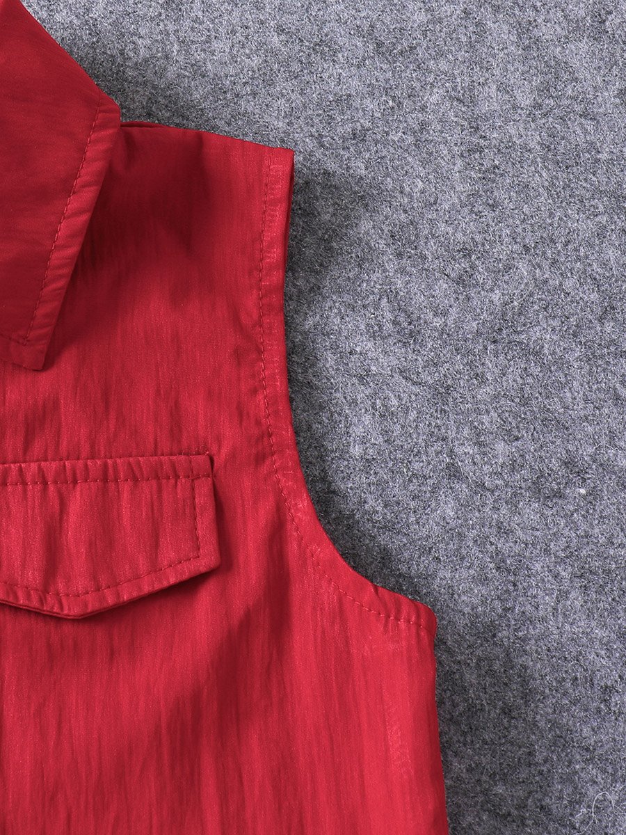 Girls Red Sleeveless Top and Pants Set
