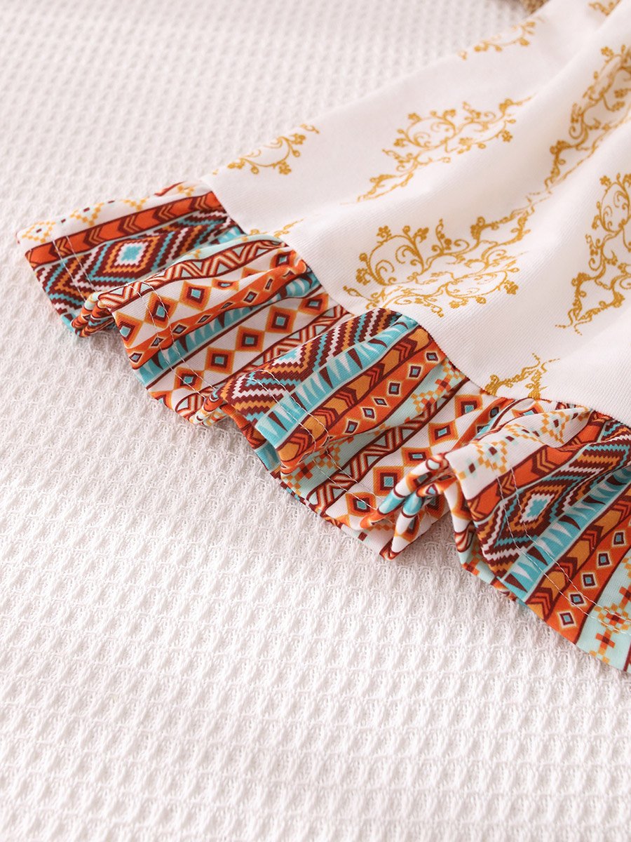 Girls Printed Short Sleeve Dress