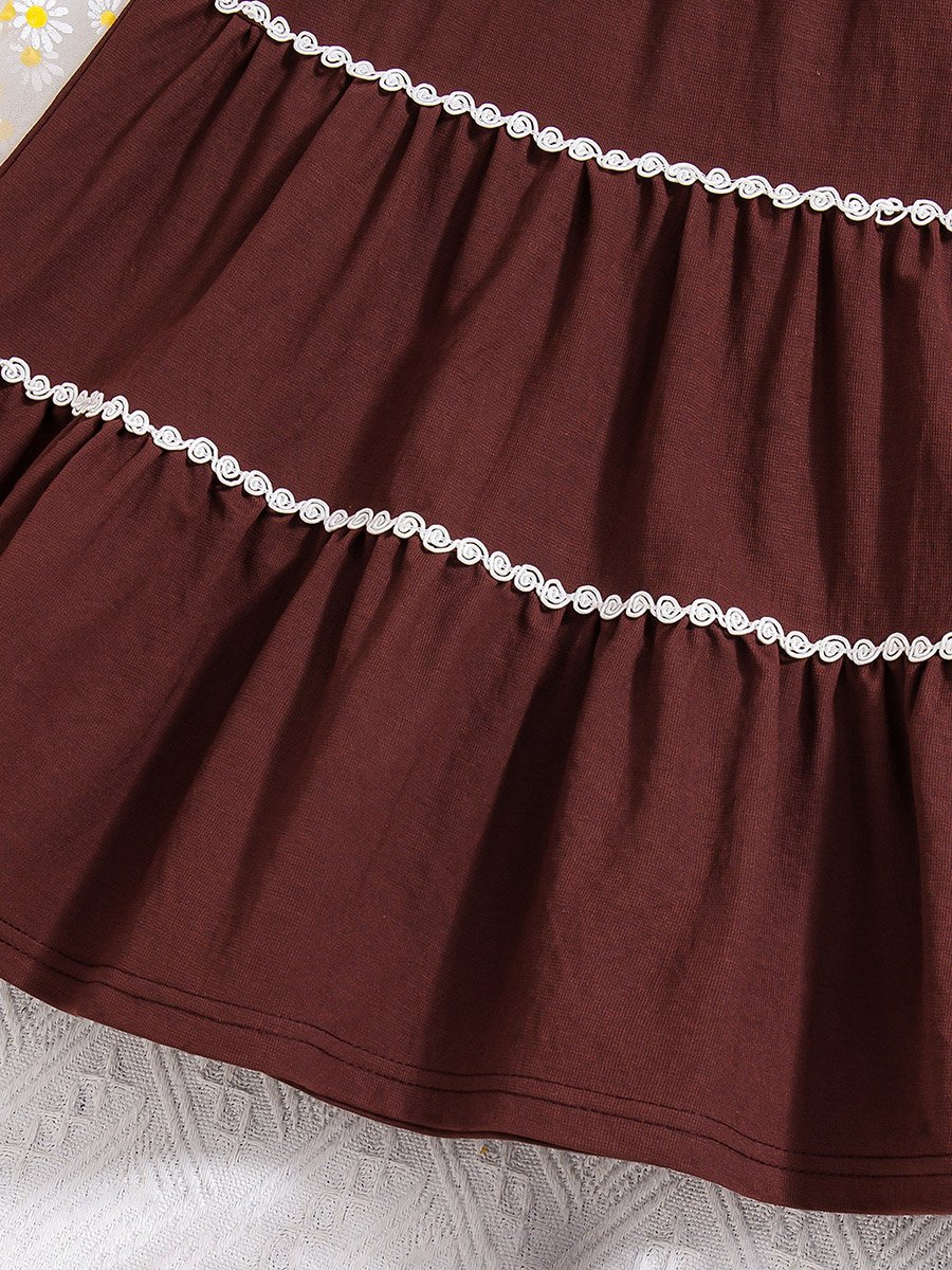 Girls Lace Detail Sleeveless Tiered Dress
