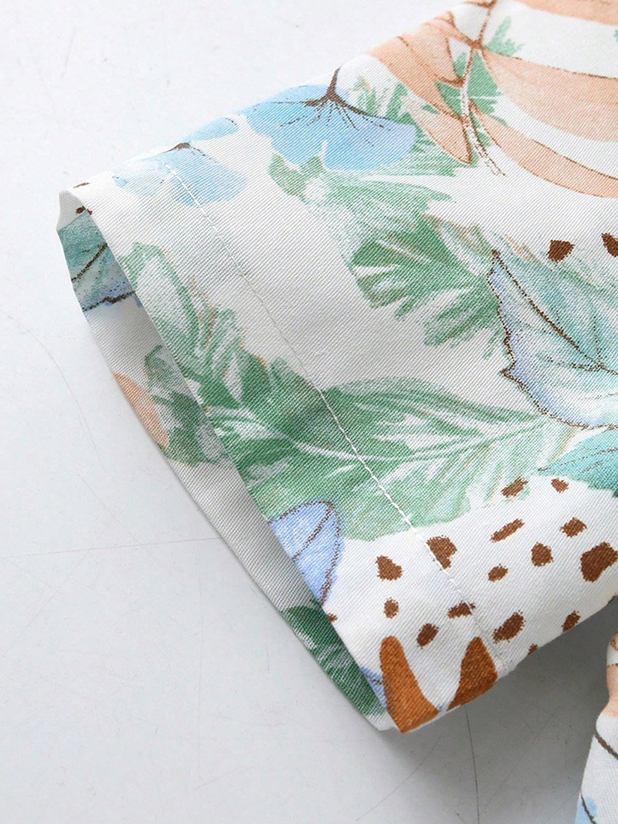 All Over Floral Print Short Sleeve Shirt