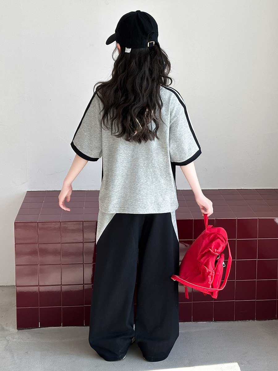 Teen Girls Color Block T-Shirt and Pants Set