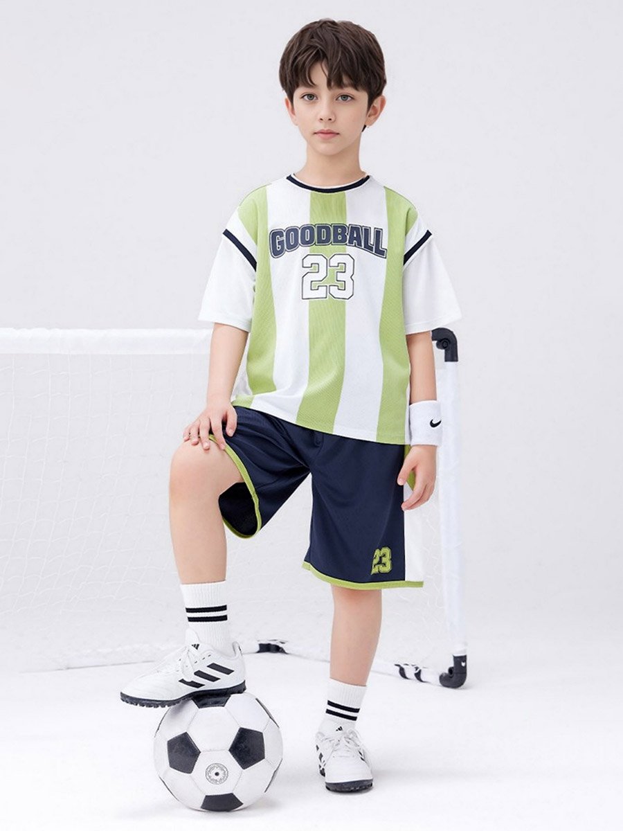 Boys Green Graphic Print T-Shirt and Shorts Set