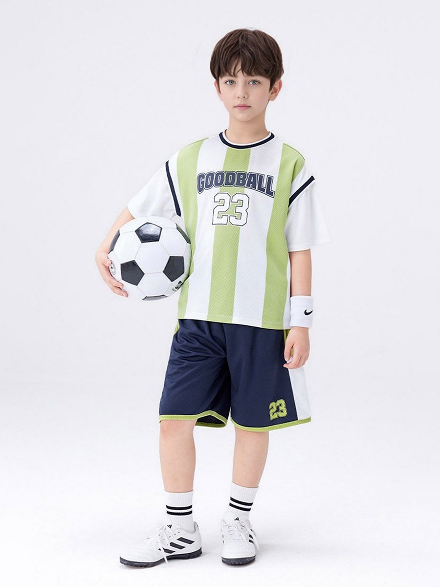 Boys Green Graphic Print T-Shirt and Shorts Set