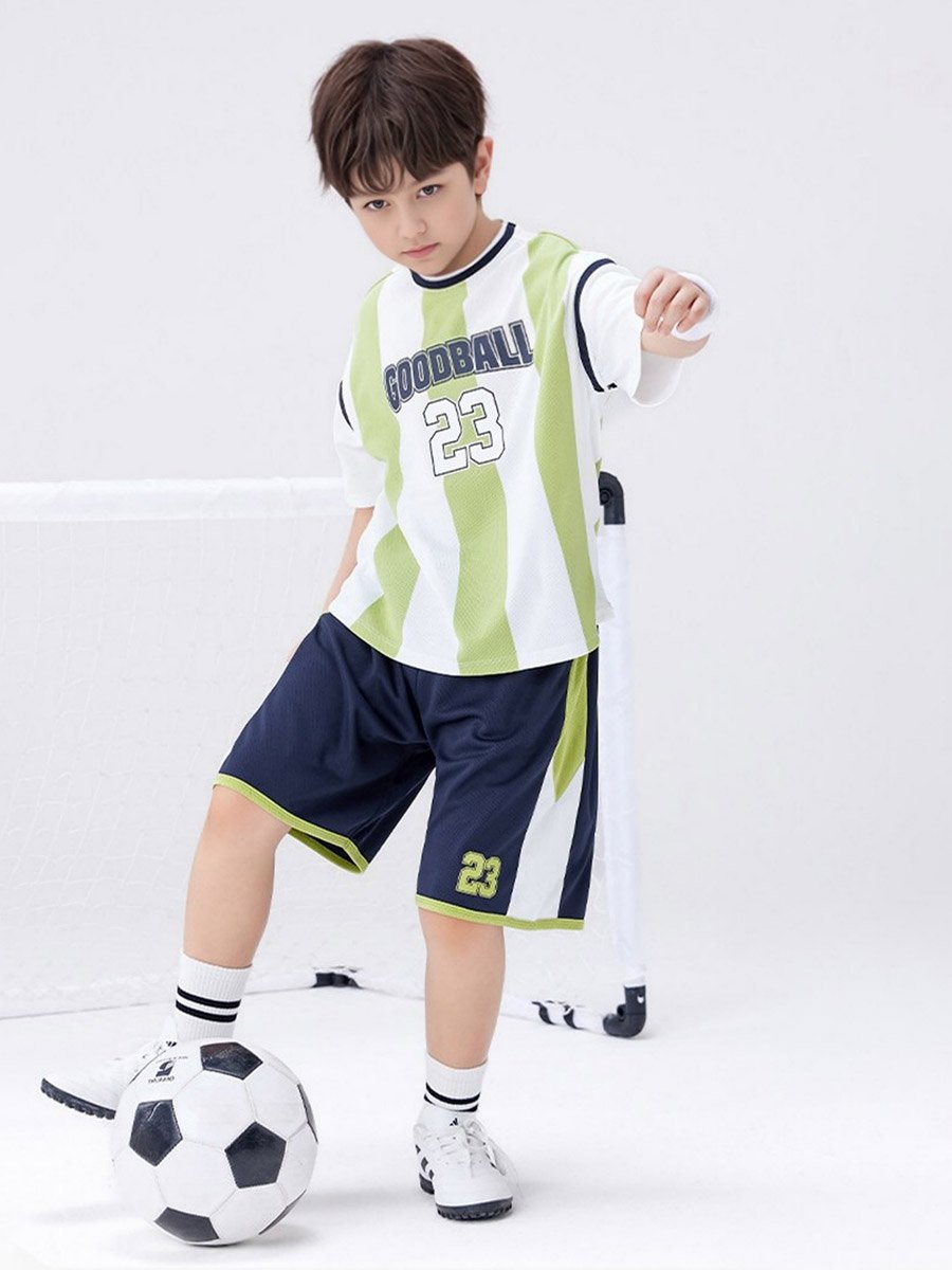Boys Green Graphic Print T-Shirt and Shorts Set