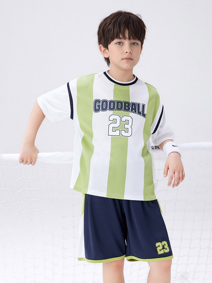 Boys Green Graphic Print T-Shirt and Shorts Set