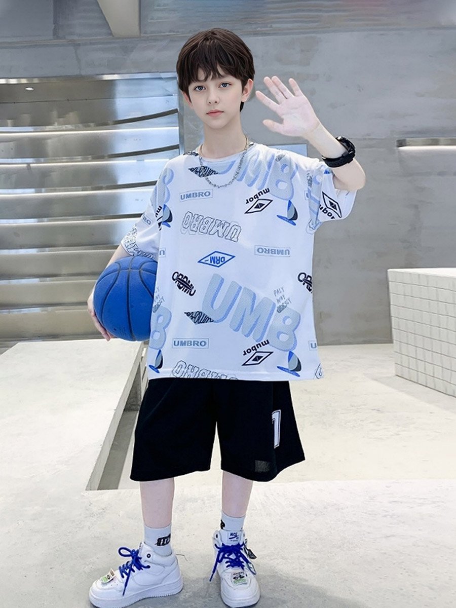 Teen Boys Graphic Print T-Shirt and Shorts Set