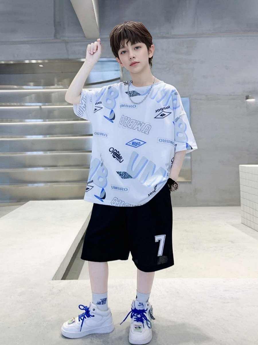 Teen Boys Graphic Print T-Shirt and Shorts Set