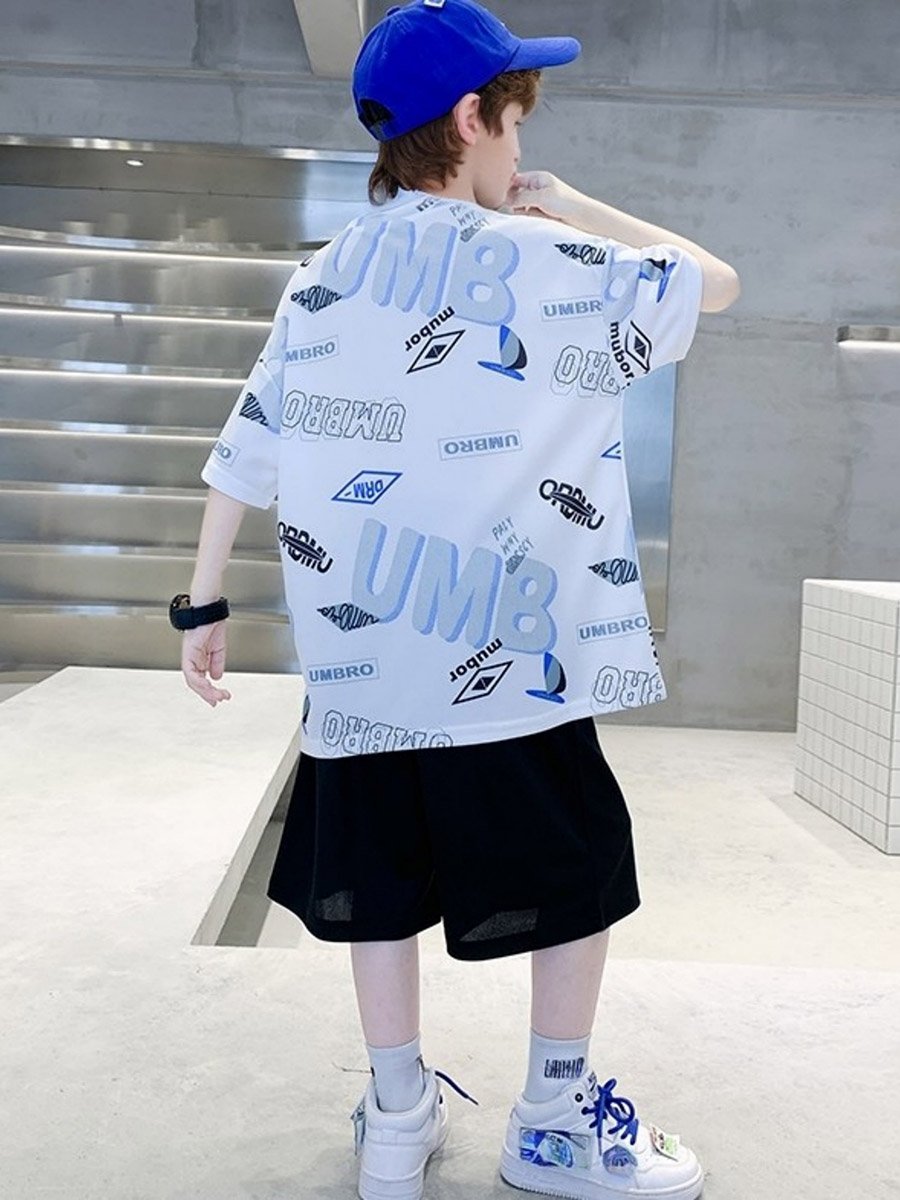 Teen Boys Graphic Print T-Shirt and Shorts Set
