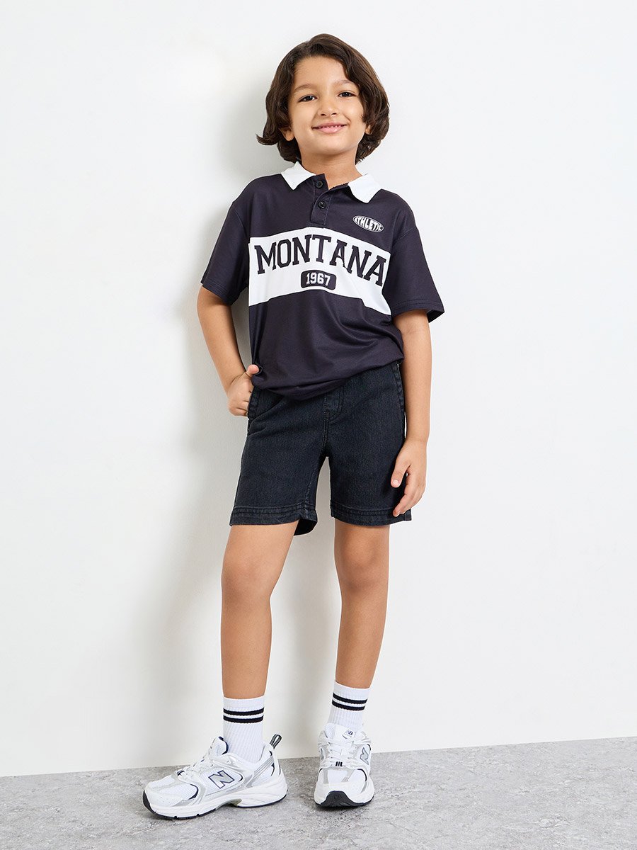 Boys Plain Denim Shorts