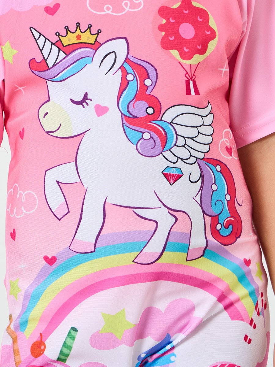 Girls Unicorn Print Swimsuit