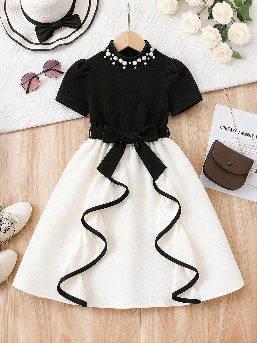 Girls Embellished Bow Detail Dress
