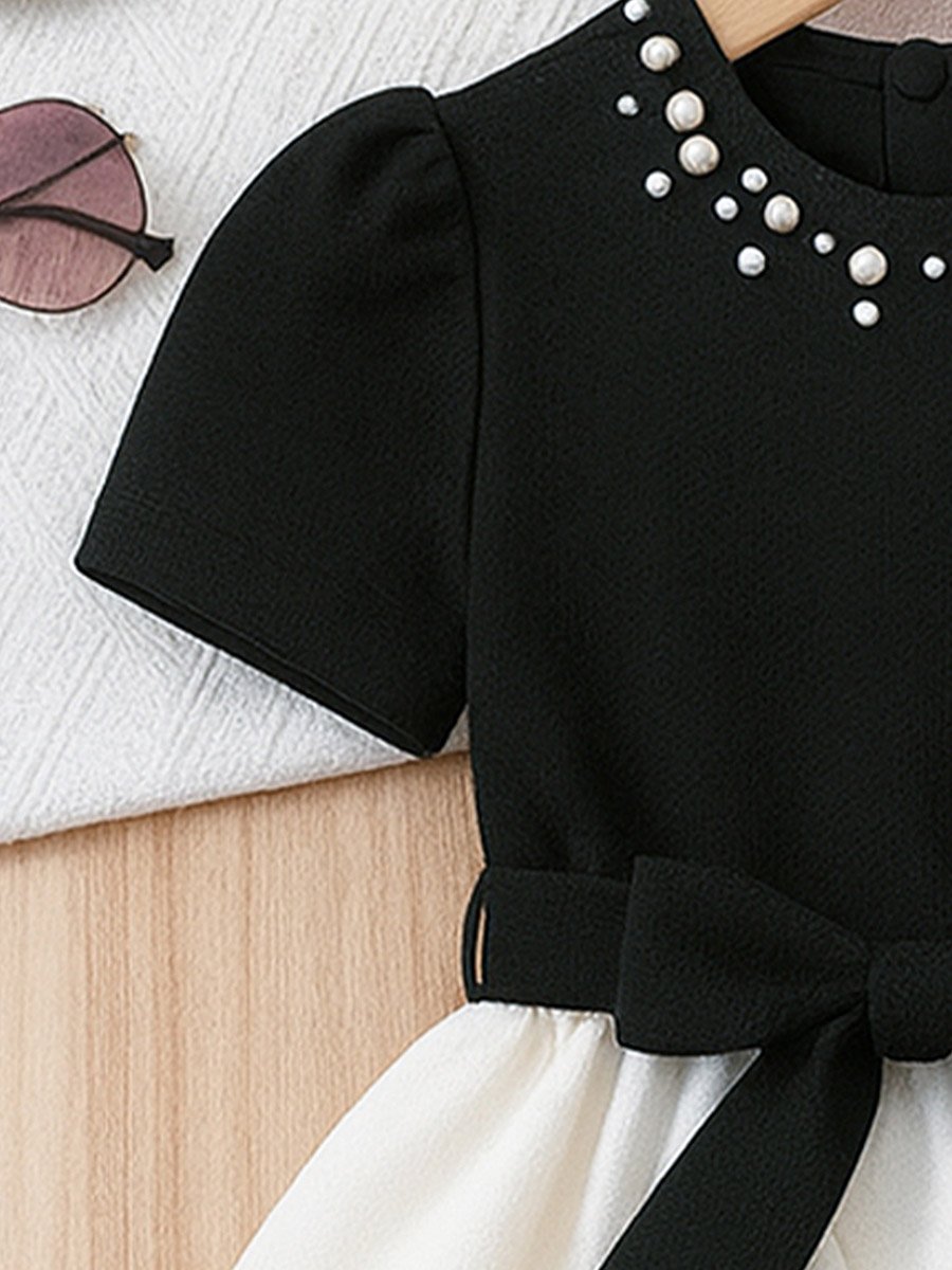 Girls Embellished Bow Detail Dress