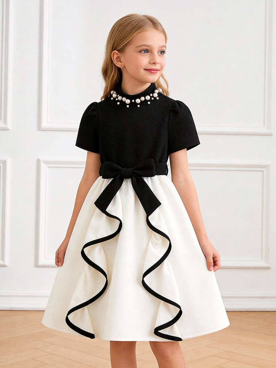 Girls Embellished Bow Detail Dress