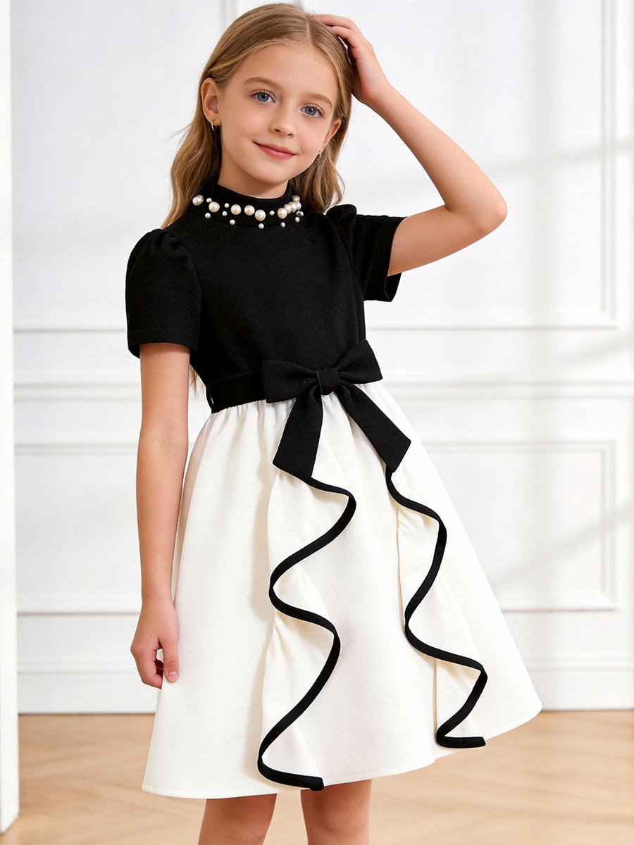 Girls Embellished Bow Detail Dress