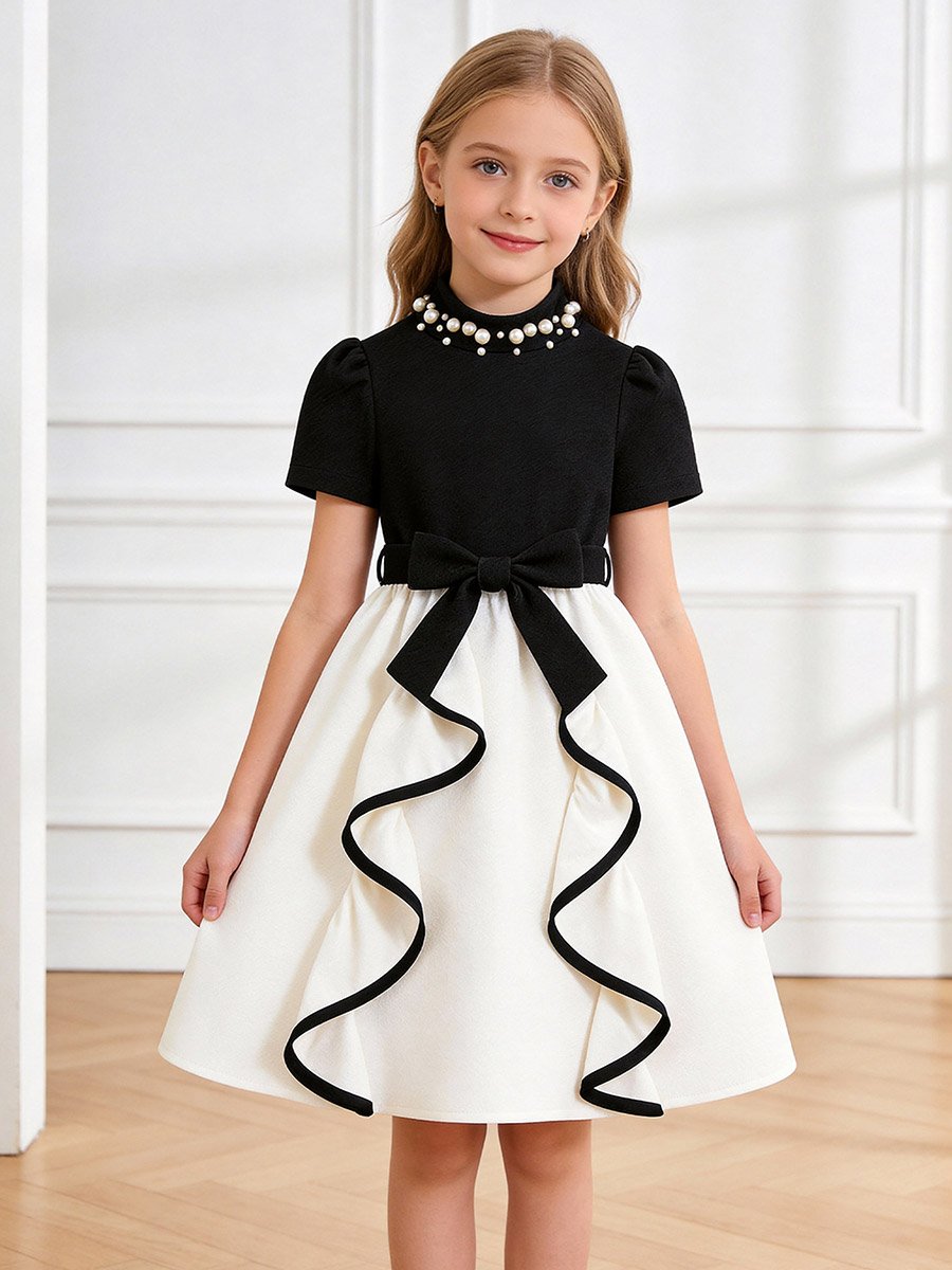 Girls Embellished Bow Detail Dress