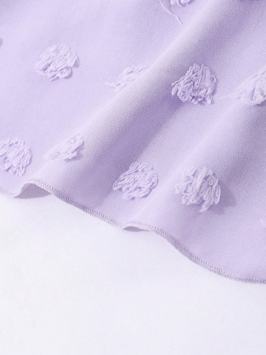 Girls Purple Embellished Smocked Detail Midi Dress