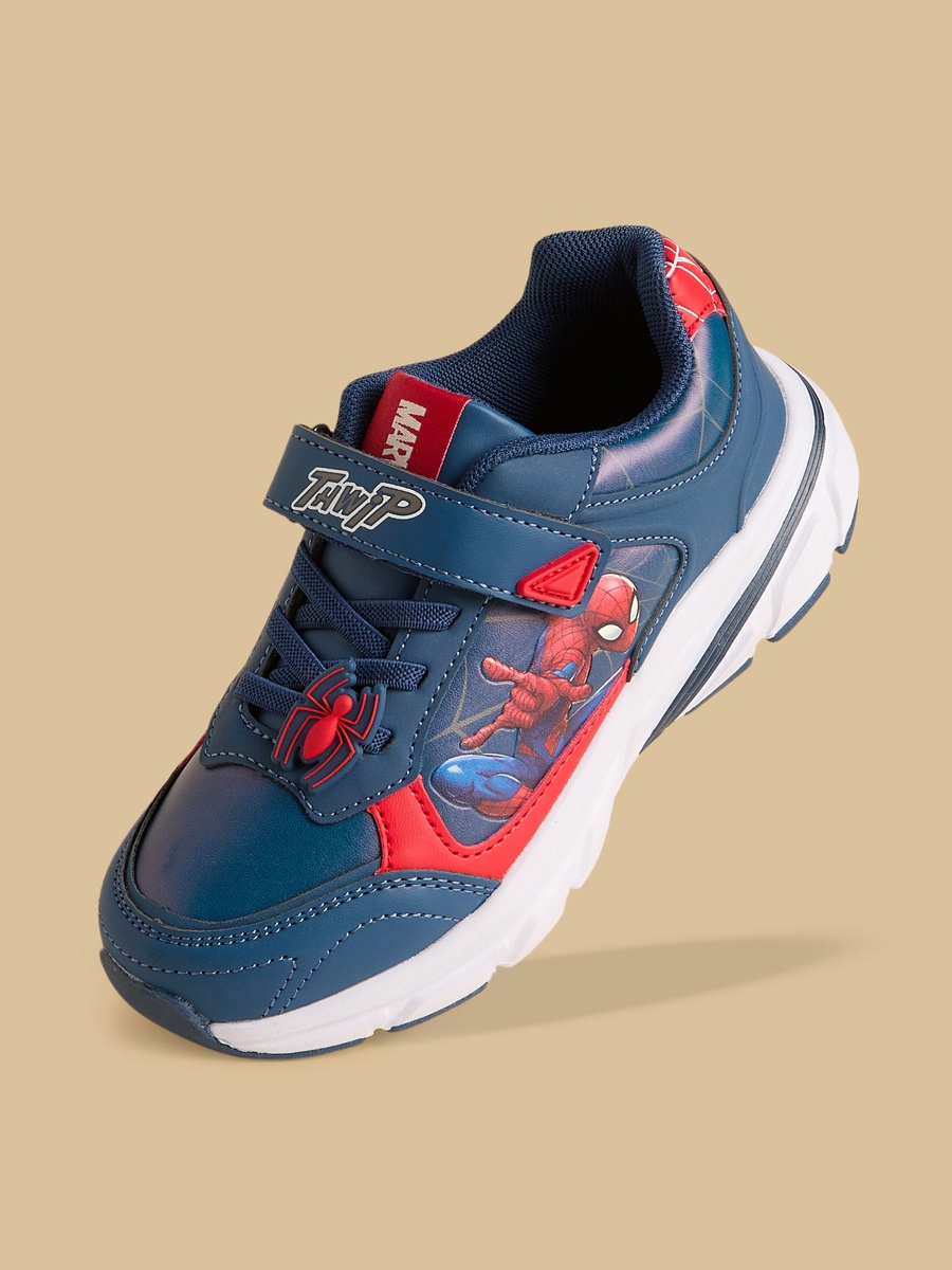 Spider-Man Print Sports Shoes with Hook and Loop Closure