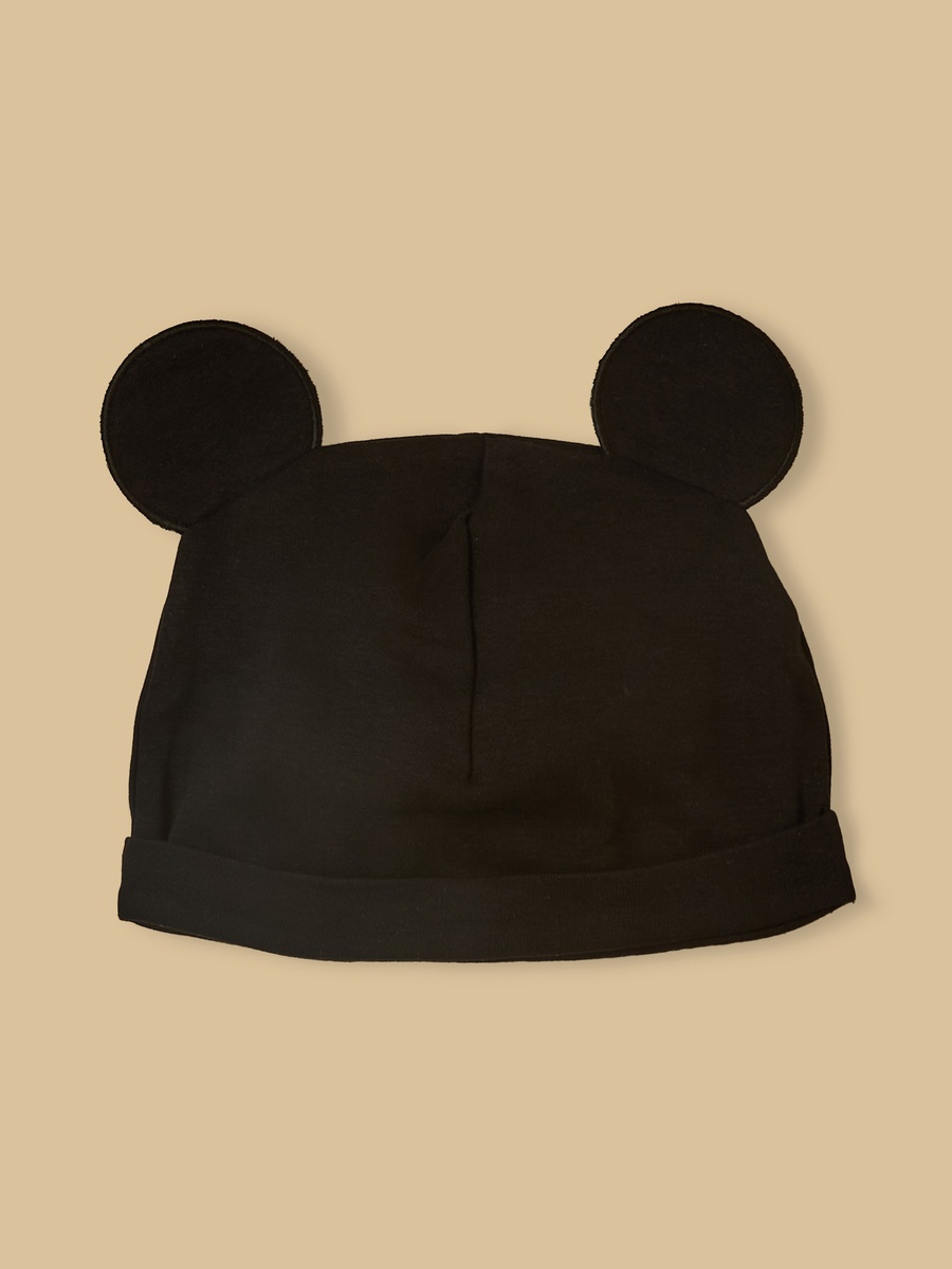 Mickey Mouse Print Cotton Romper with Cap