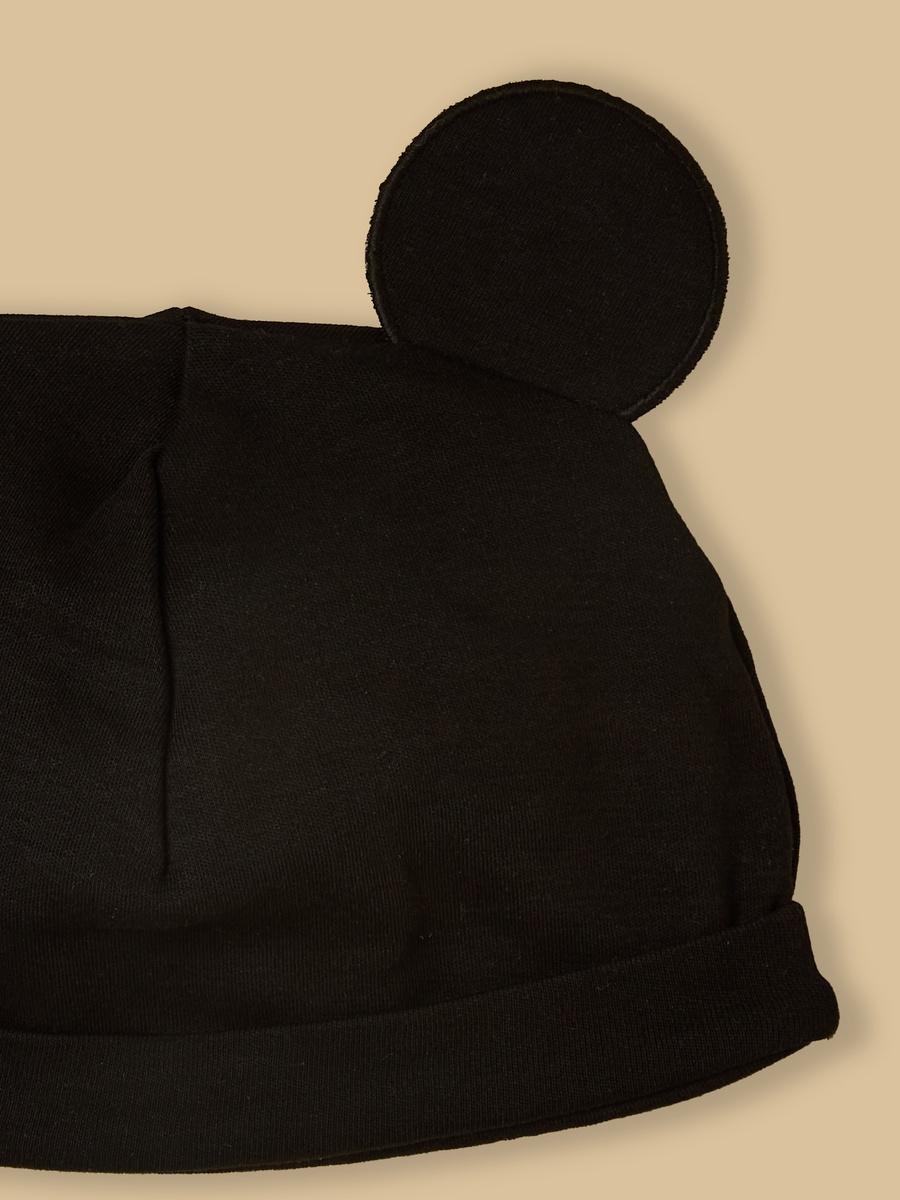 Mickey Mouse Print Cotton Romper with Cap