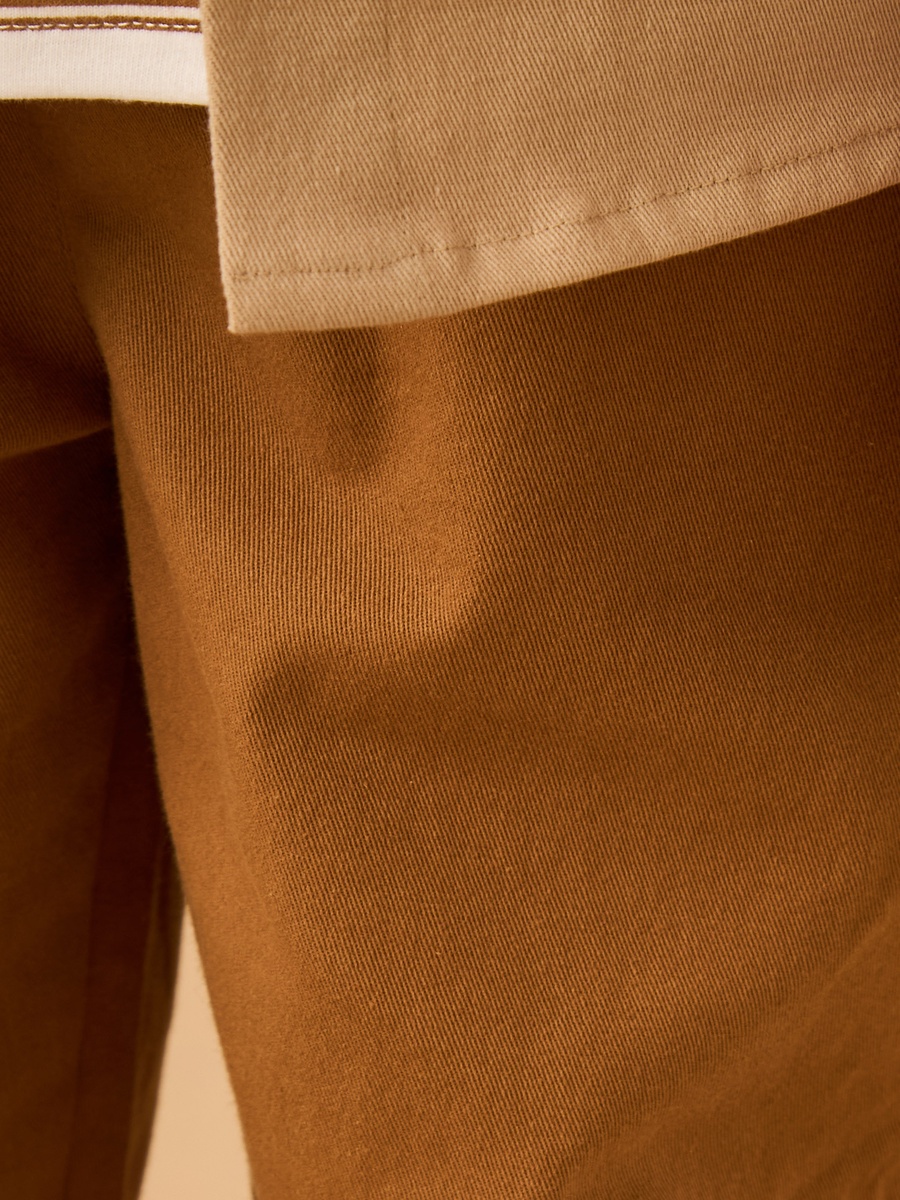 Twill Shacket With Striped T-Shirt And Pants