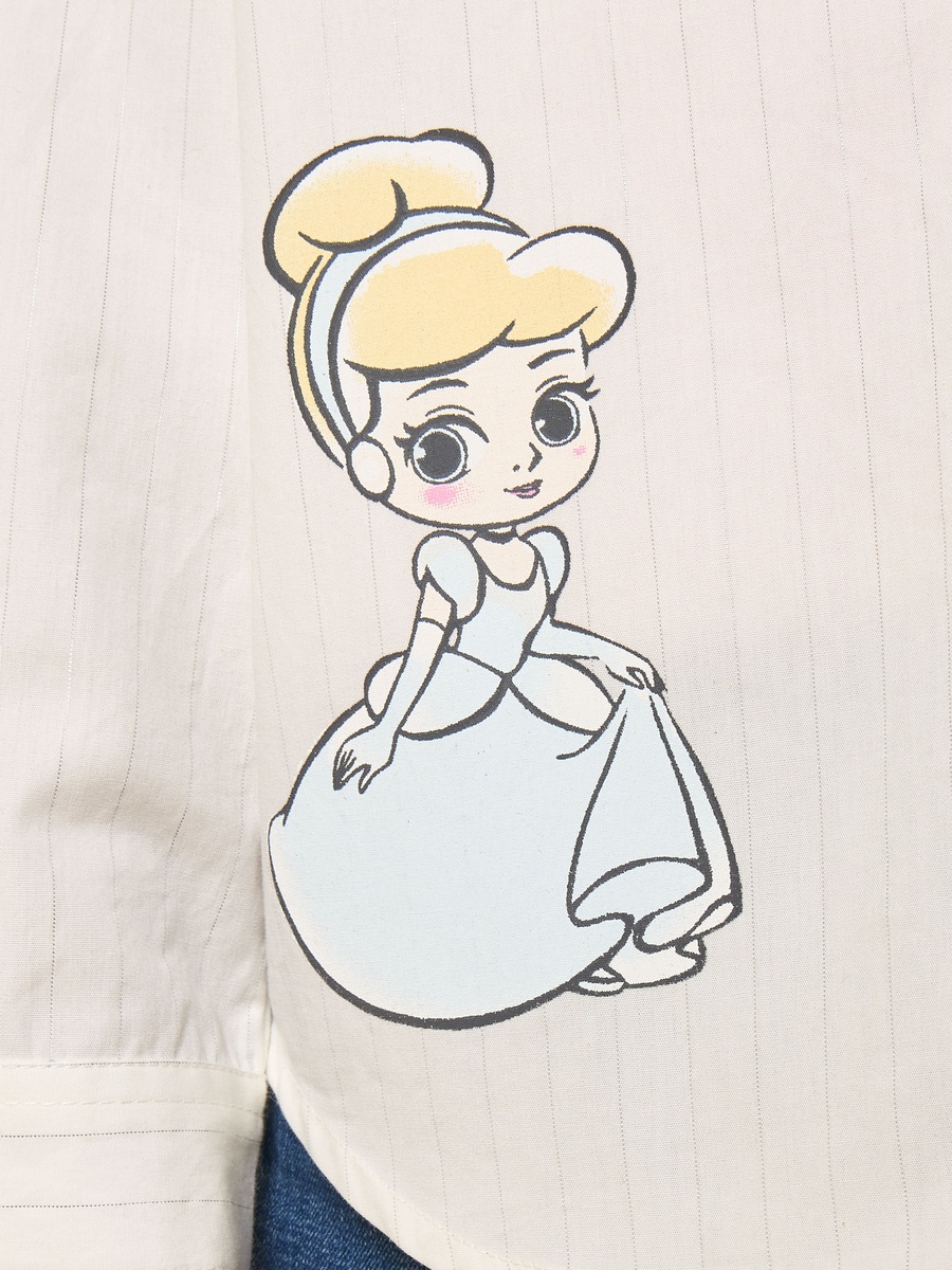 Disney Princess Print Cotton Lurex Shirt with T-Shirt