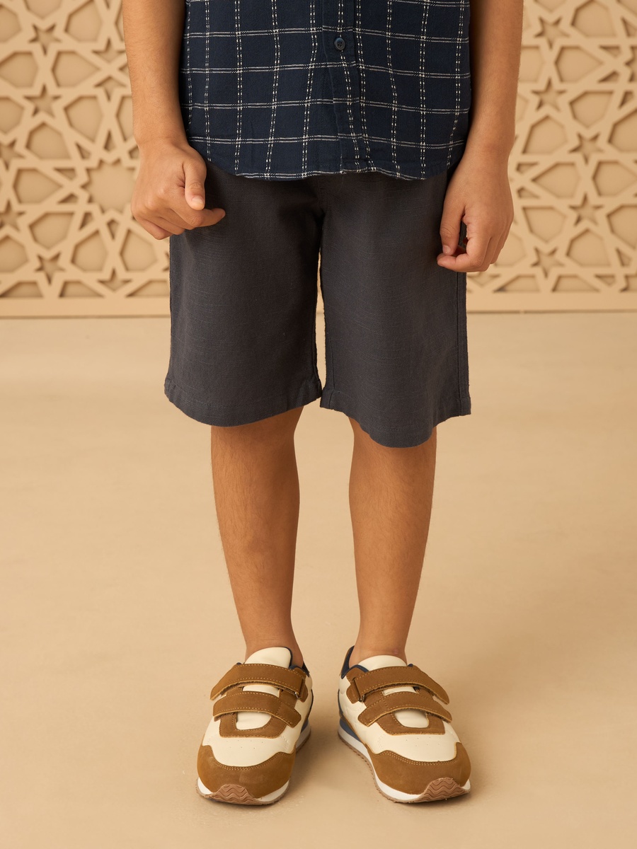 Checked Shirt and Shorts Set