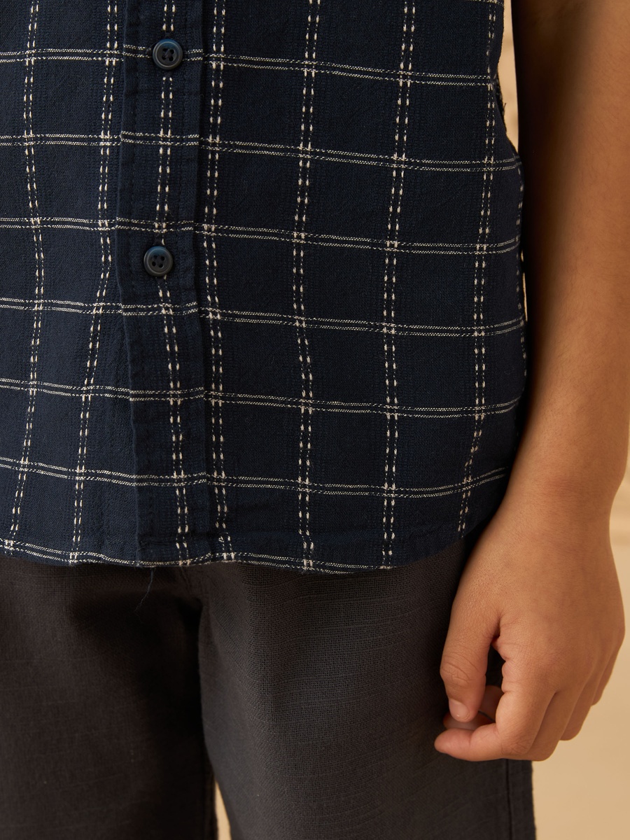 Checked Shirt and Shorts Set
