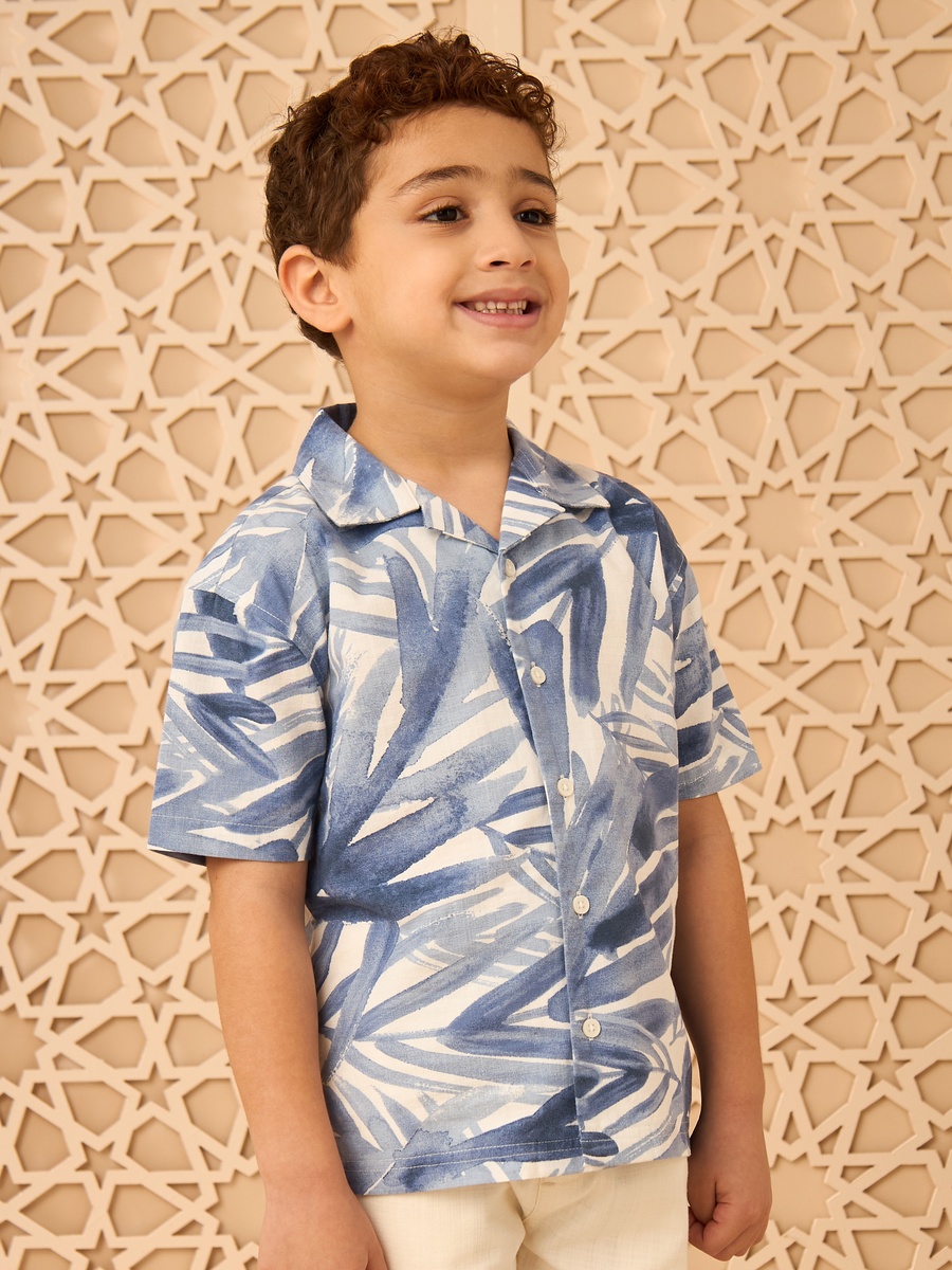 Printed Shirt and Shorts Set
