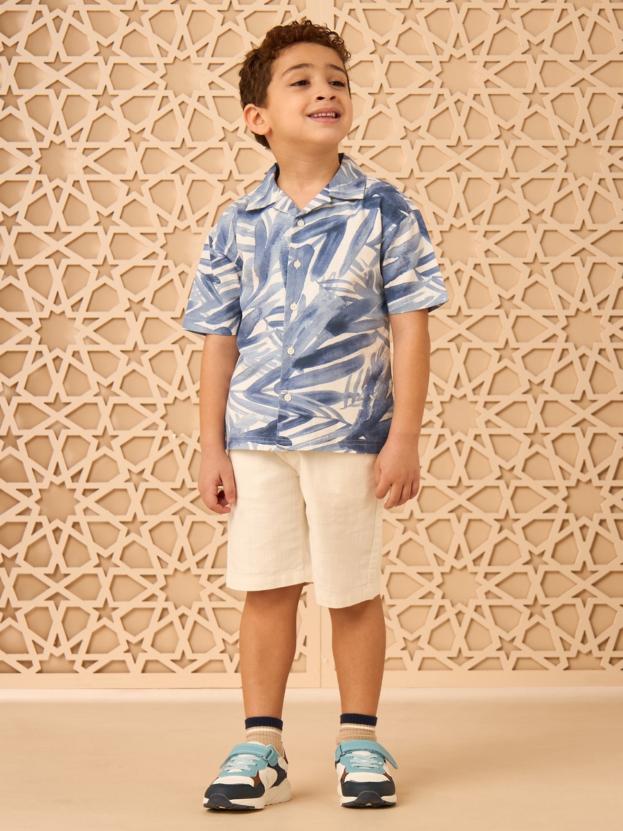 Printed Shirt and Shorts Set