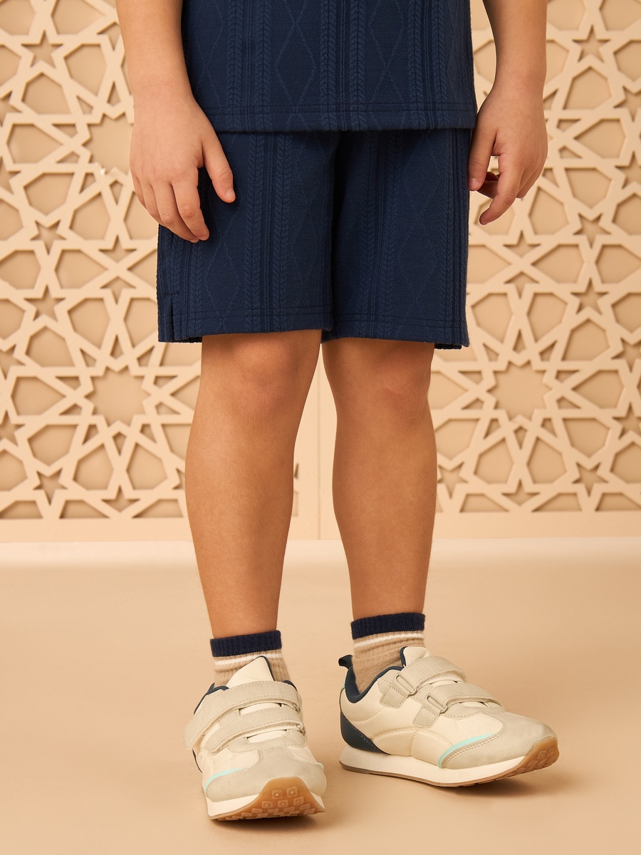 Jacquard Cotton Polo T-Shirt and Shorts Set