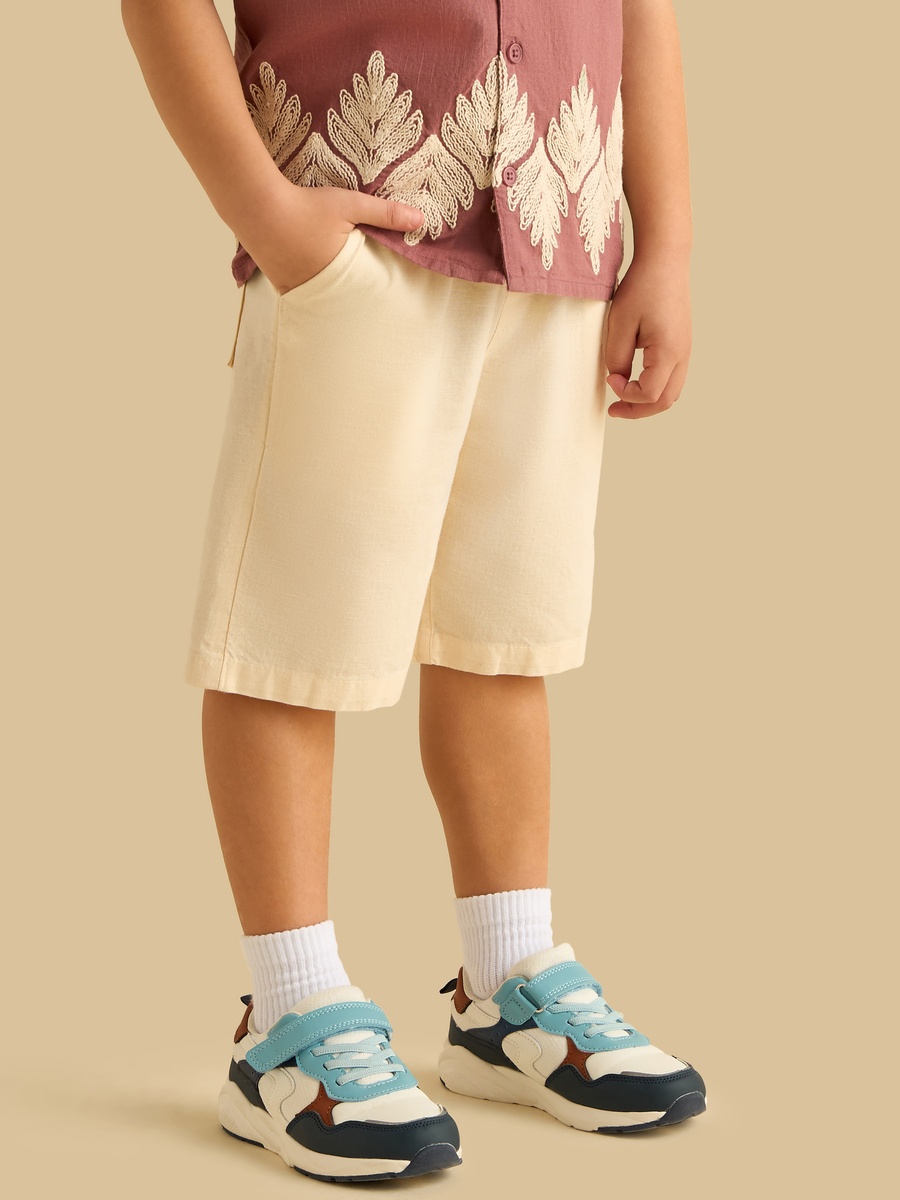 Embroidered Cotton Shirt And Shorts Set