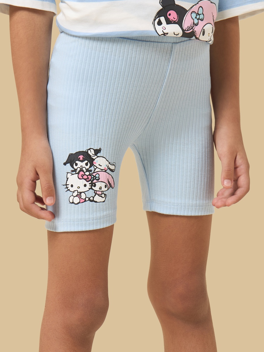 Hello Kitty and Friends Print Cotton T-Shirt and Short Leggings Set