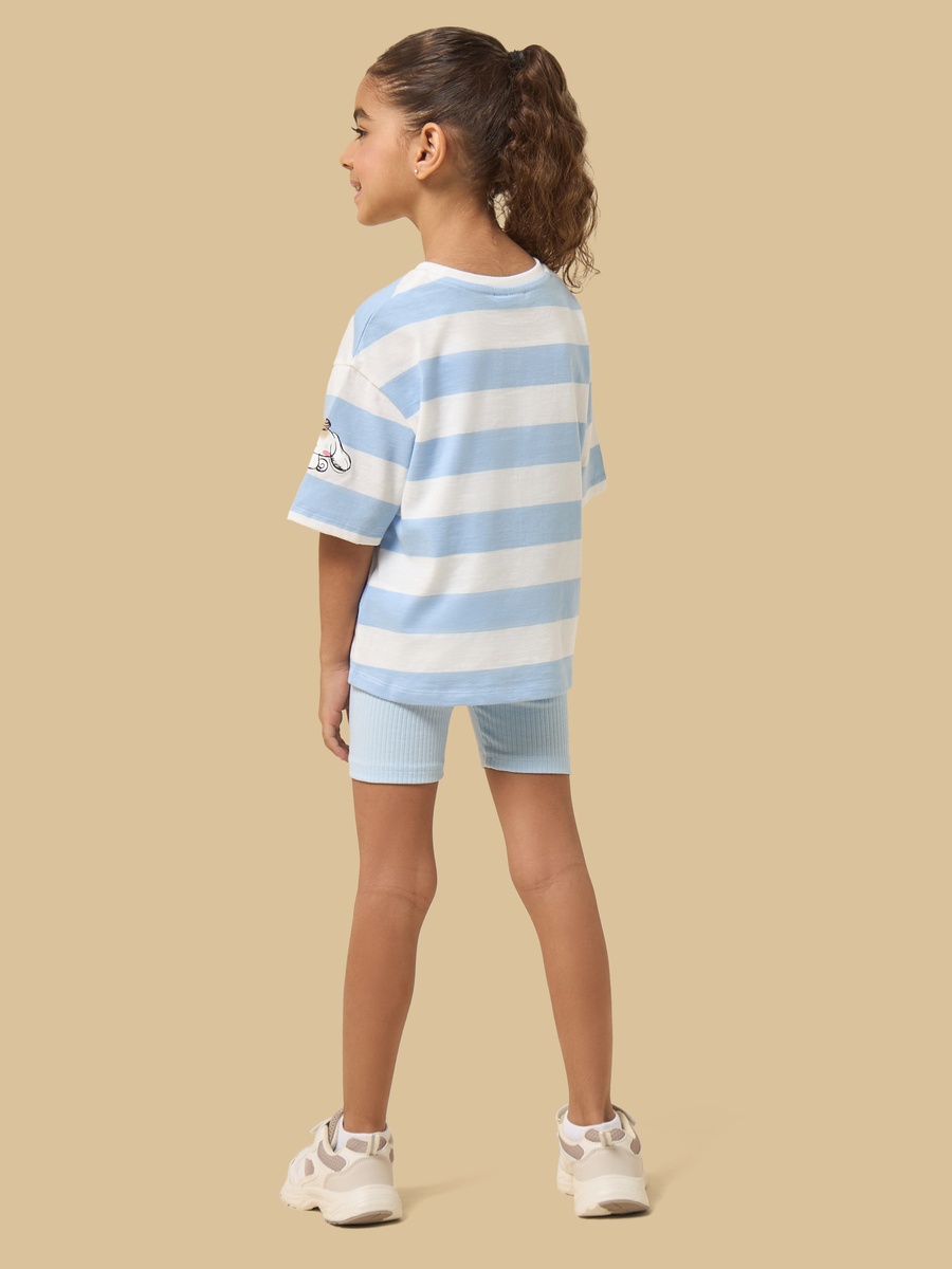 Hello Kitty and Friends Print Cotton T-Shirt and Short Leggings Set