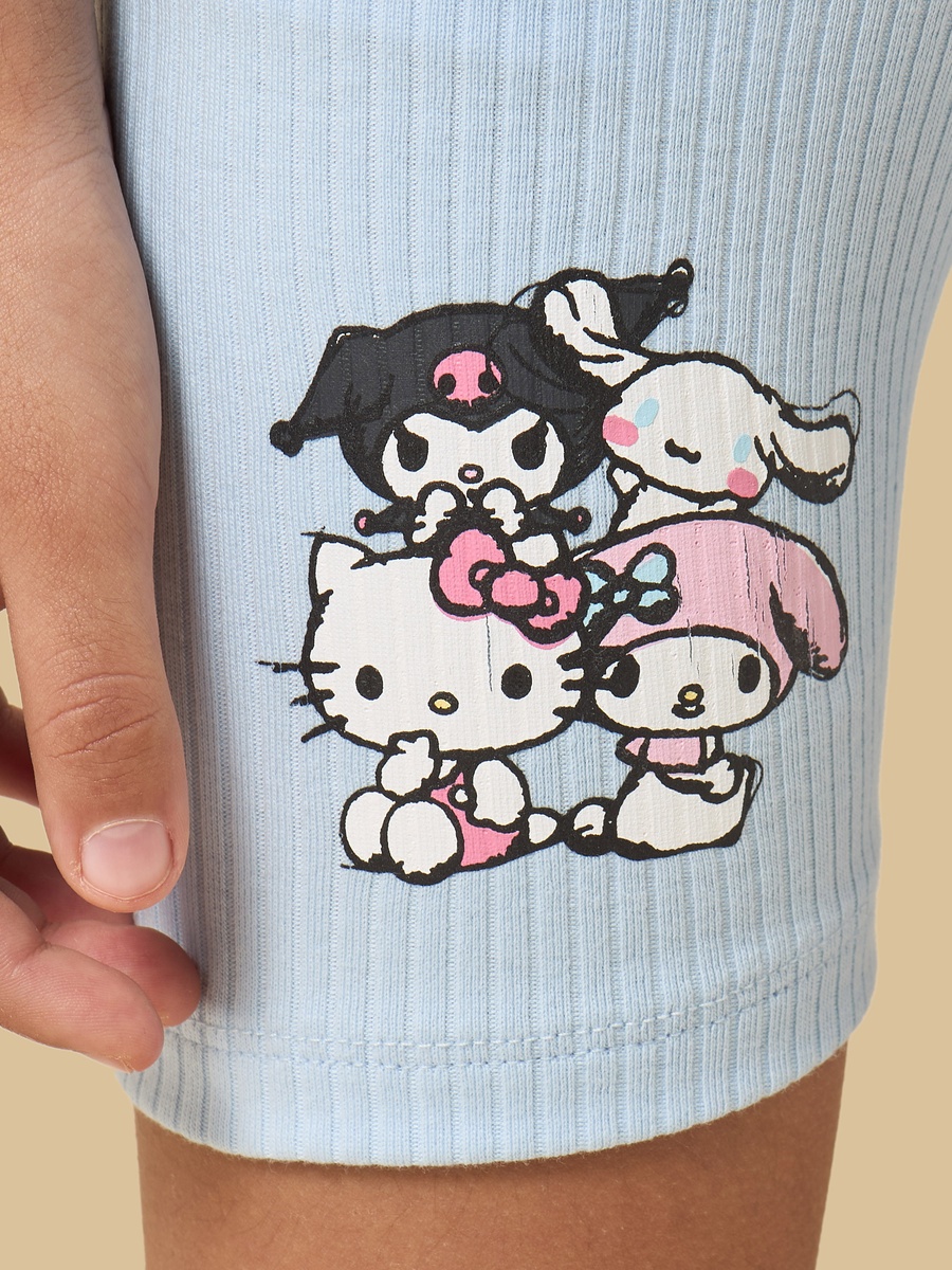 Hello Kitty and Friends Print Cotton T-Shirt and Short Leggings Set