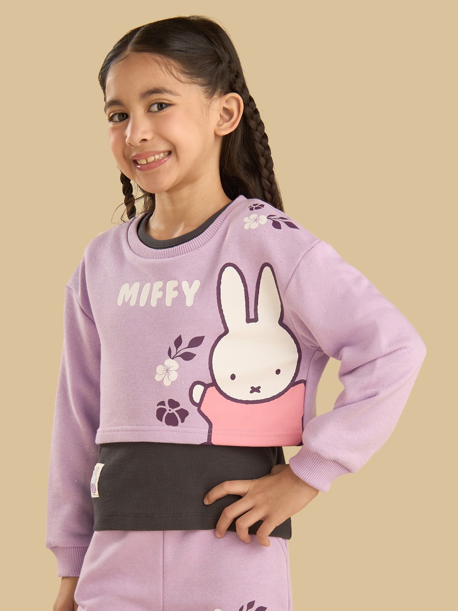 Miffy Sweatshirt with Vest and Wide Leg Pant Set