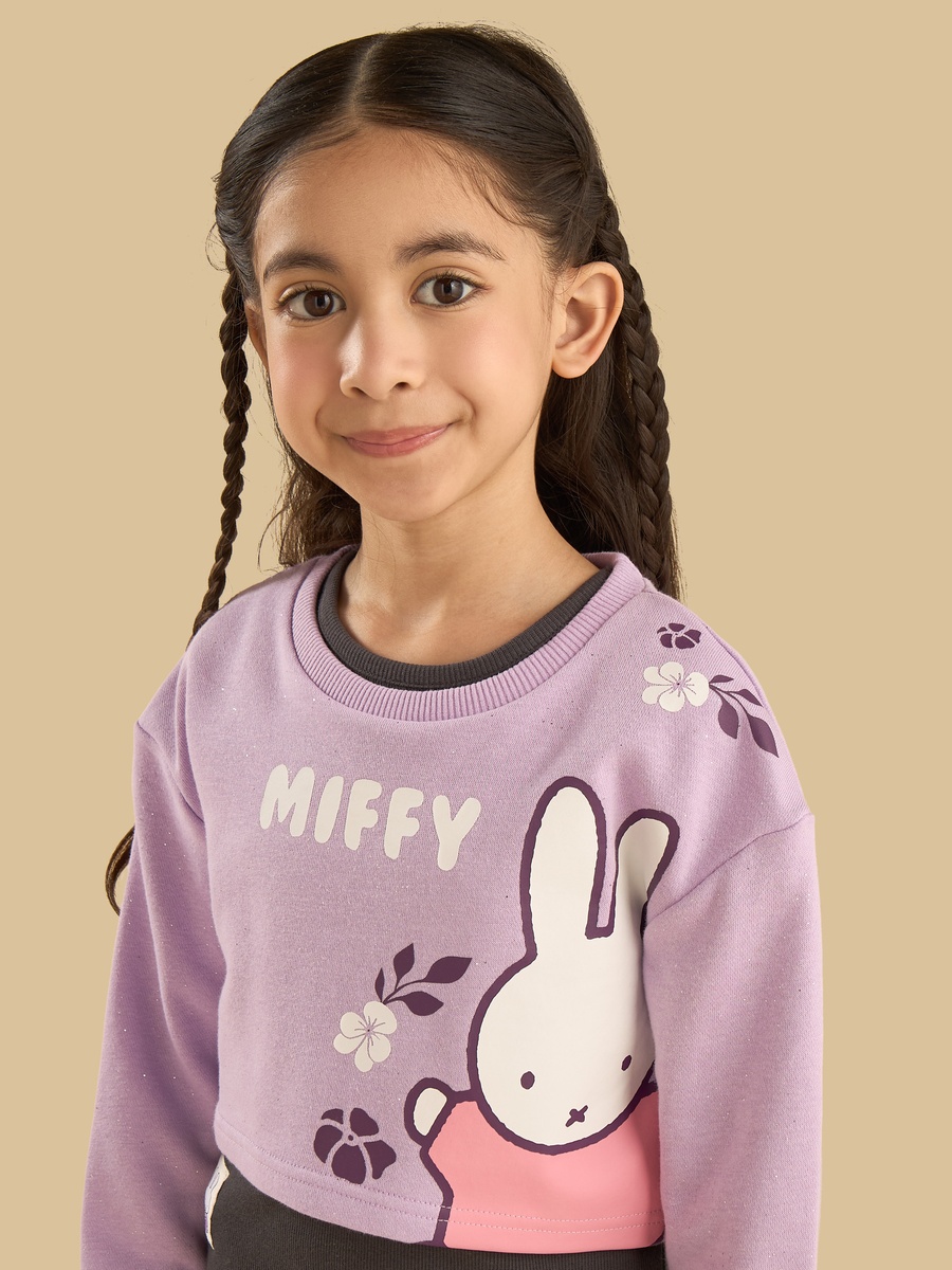 Miffy Sweatshirt with Vest and Wide Leg Pant Set