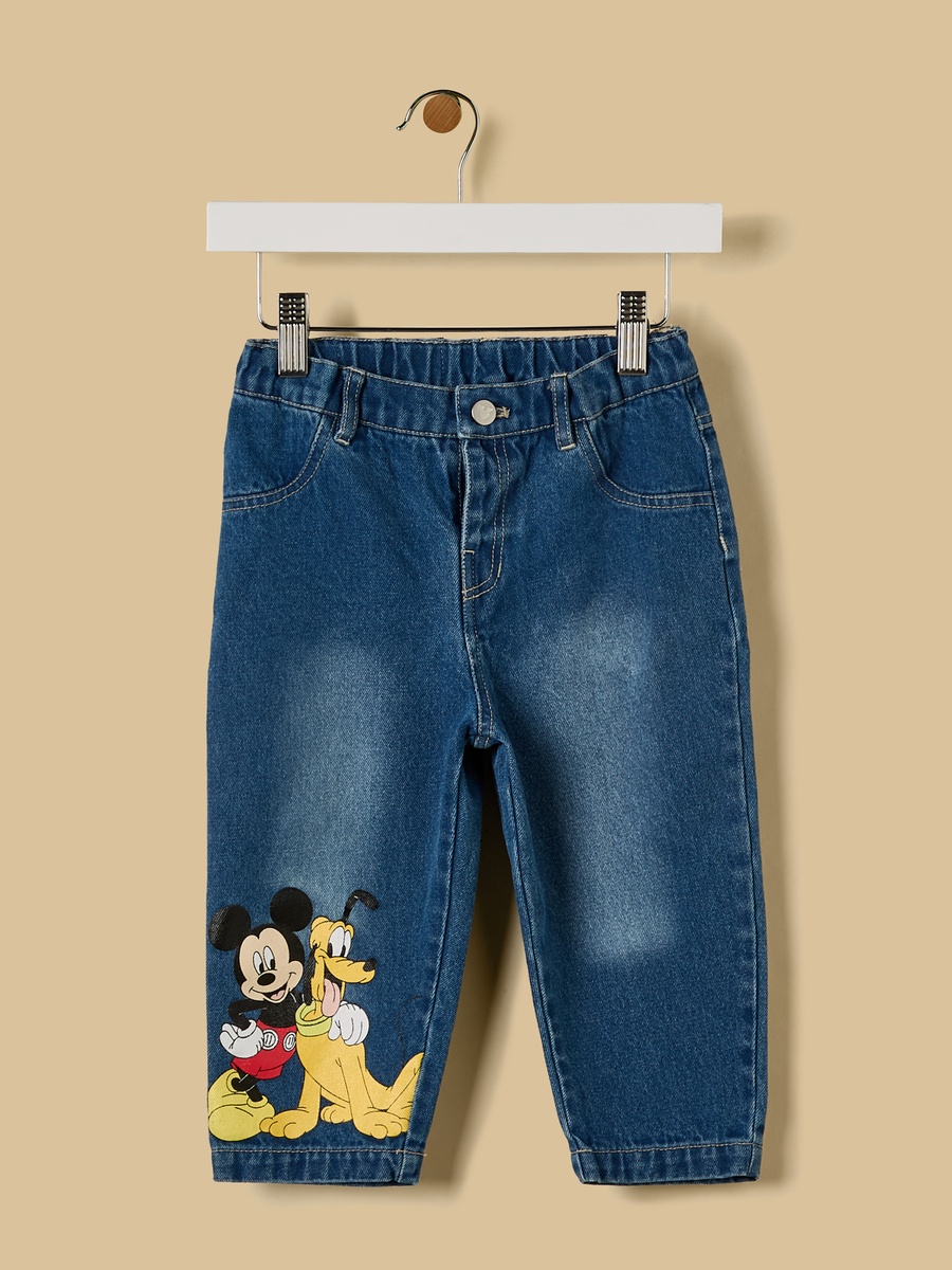Mickey Mouse and Friends Print Cotton Shirt and Jeans Set