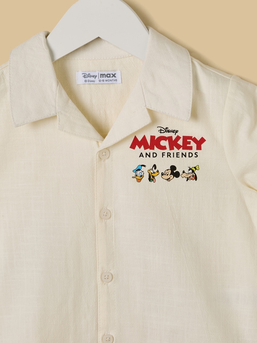 Mickey Mouse and Friends Print Cotton Shirt and Jeans Set