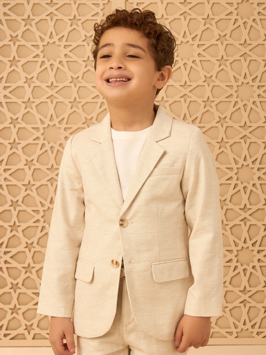 Textured Notch Lapel Blazer