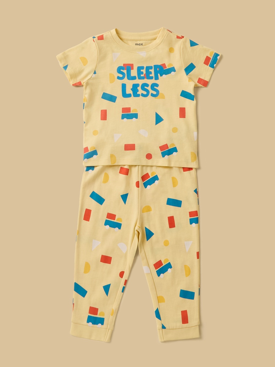 Pack of 2 - Shape Print Cotton Pyjama Set